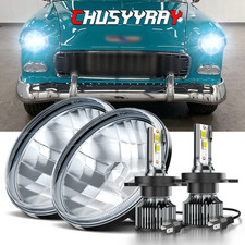 H6024 Fit Chevy Bel Air 1955-1957 Pair 7" Inch Round Headlight Hi/Lo Sealed Beam