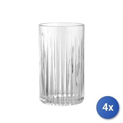 4X Transparent Glasses, Elysia, For Long Drink, 15.1Oz