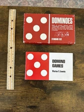 Vintage Puremco Dominoes Standard Size No.30 & Domino Games Book by Victor Lewis