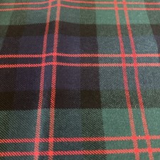 Plaid Heavy Weight Fabric Kilt 3/4 Yard Blue Green Red 56 Wide Wool Blend