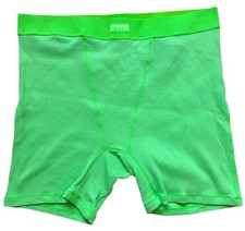 SKIMS Ribbed Boxer Shorts Womens XL Neon Green Stretch Lounge Y2K Festival
