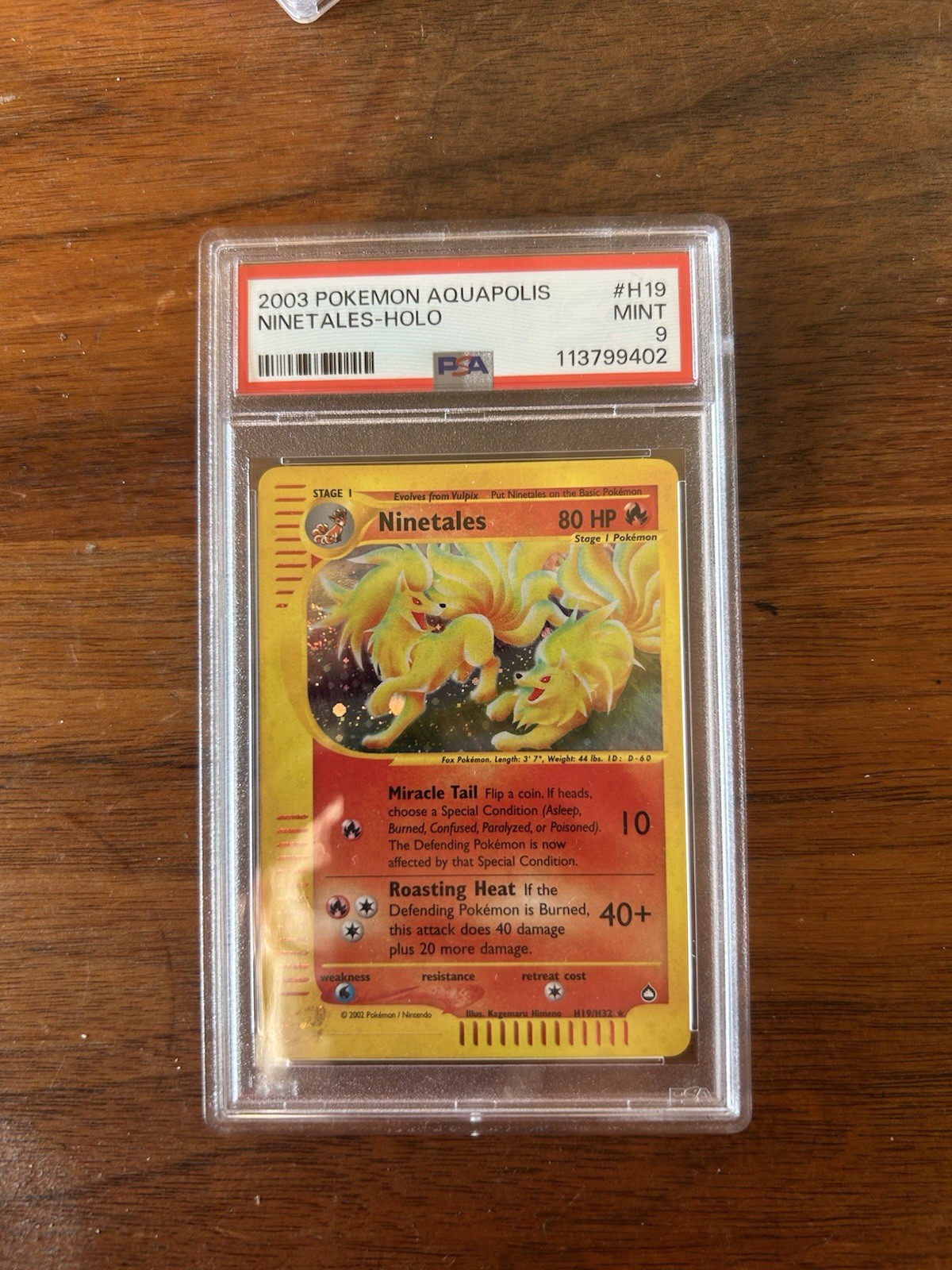 Ninetales Aquapolis Holo H19/H32 Pokemon English 2003 PSA 9 Mint