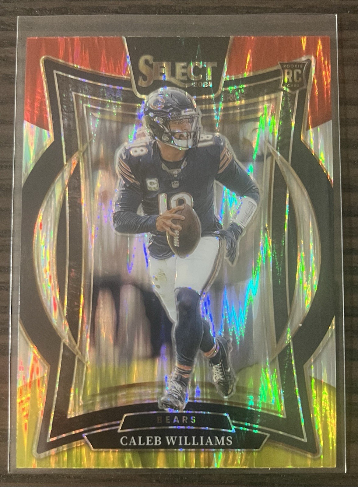 2024 Panini Select - Concourse Caleb Williams #25 Red & Yellow Shock Prizm (RC)