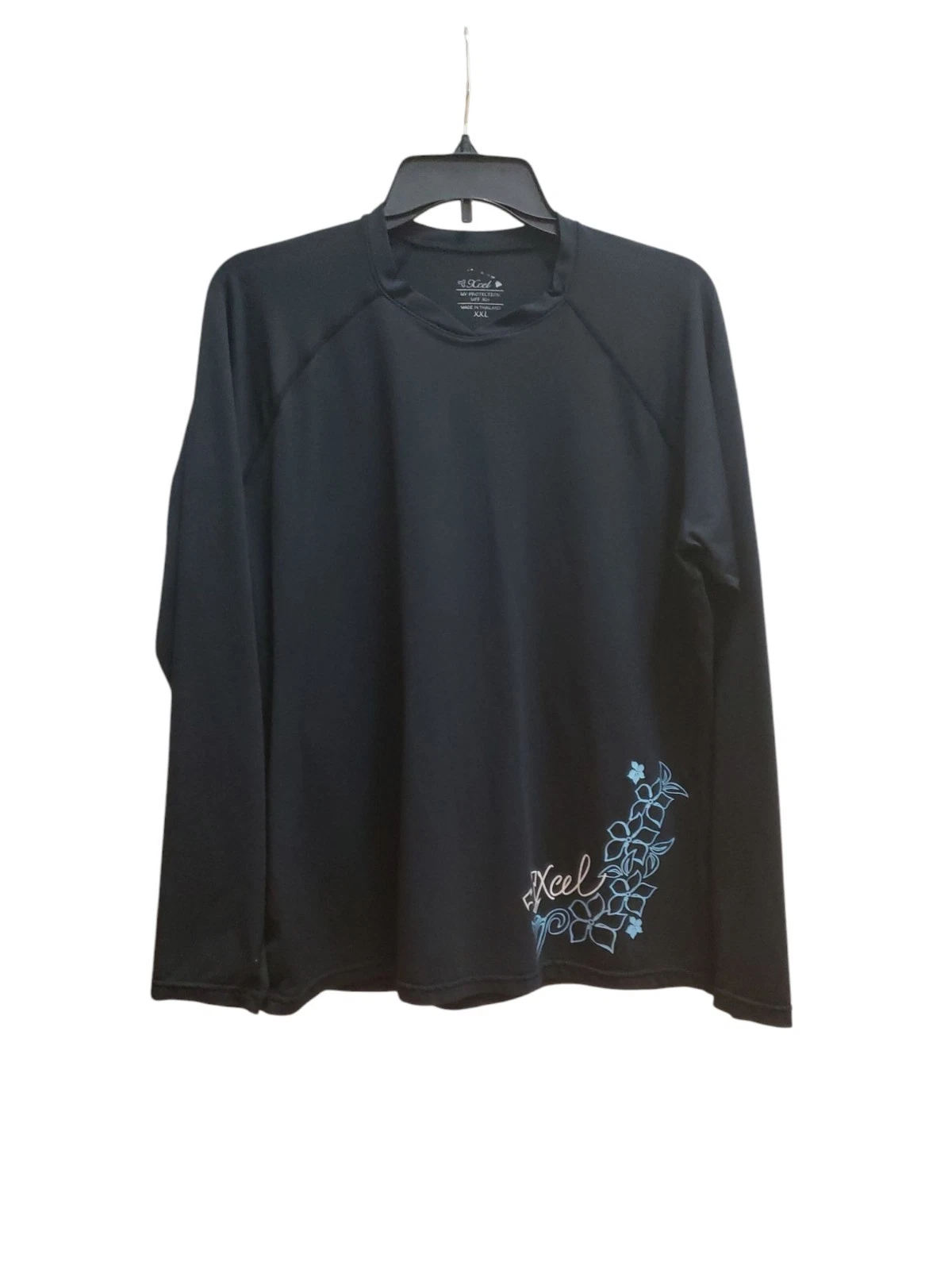 Xcel Ventx Surf Shirt Womens Size L Black Teal Uv Protection 30 Long Sleeve