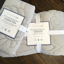 POTTERY BARN TEEN AUTUMN FLORAL TWIN COMFORTER SHAM SET RECYCLED MICROFIBER GRAY
