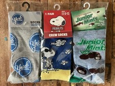 3 Pair Lot NWT Snoopy Peanuts York Peppermint Pattie Junior Mints Socks Sz 6-13