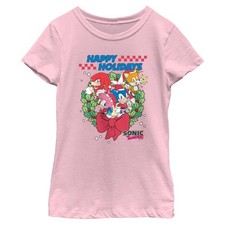 Girl's Sonic the Hedgehog Happy Holidays Fast Crew T-Shirt