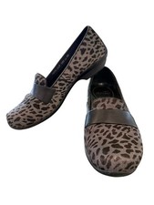 Dansko Oksana Gray Cheeta Calf Hair Leather Slip on Loafers Sz. 39 / US 8.5 - 9