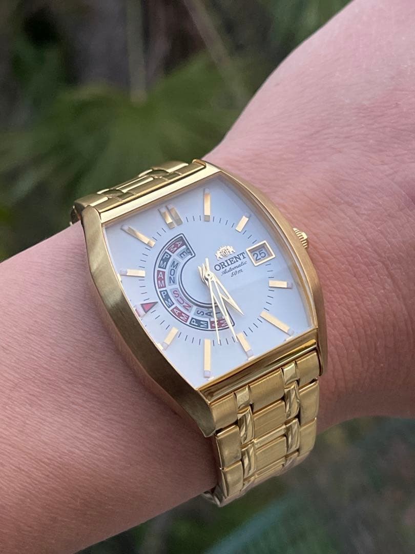 ORIENT Automatic Winding Day Date Gold Analog Men… - image 8