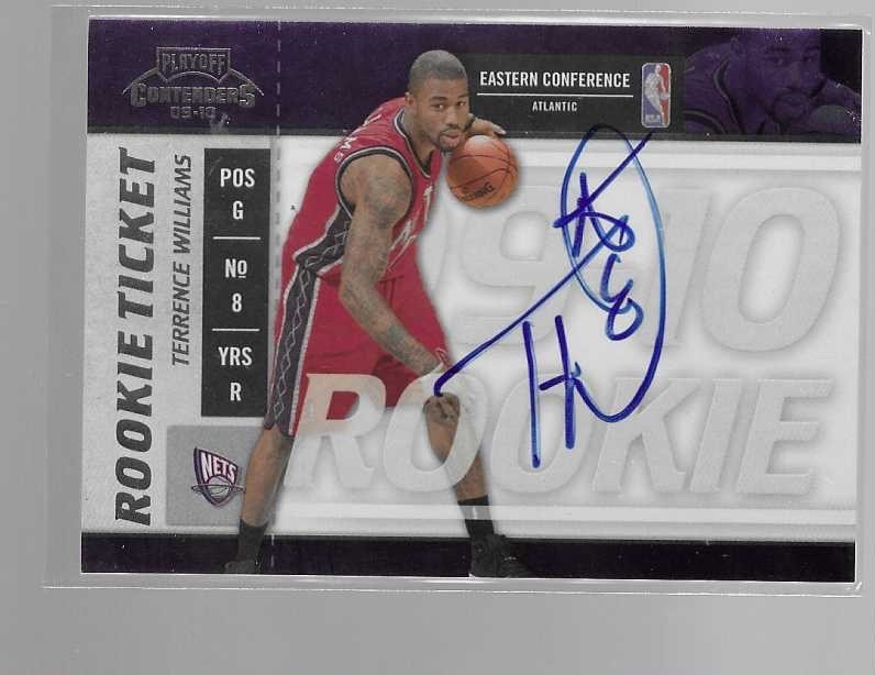 TERRENCE WILLIAMS 2009-10 PLAYOFF CONTENDERS ROOKIE CARD AUTO #109
