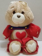 Vintage Care Bears Tenderheart Plush Bear Stuffed Animal With Outfit Kenner 1983