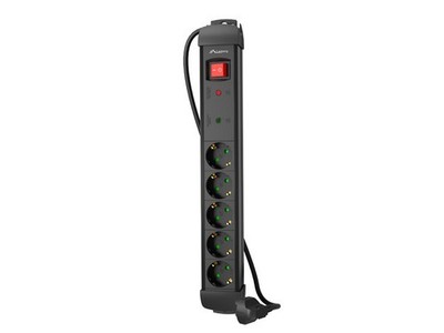 Lanberg SP1-05F-0300-BK Lanberg Steckdosenleiste Übersp.-Schutz 5x m. Schalter 3