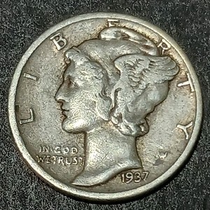 1937 Mercury Dime 90% Silver Details Philadelphia Minted 