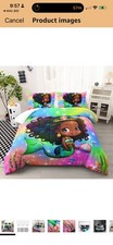 Mermaid Comforter Set for Kids Girls , Cute Black Girl Twin Mermaid