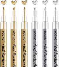 Paint Pen Gold Silver Metallic Permanent Acrylic Markers Set for Fabric Glass Ro