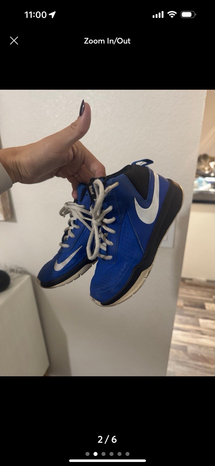 SAOLA Nike Team Hustle D7 Blu Sneakers da Basket Ragazzo Taglia 11C