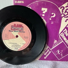 The Unwanted  Withdrawal On Raw Records UK Rare New Wave with Pic.Sleeve NM-