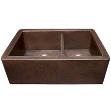 Native Trails CPK76 Farmhouse Duet 33" Farmhouse Double Basin - Copper