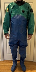 Viking Rubber Drysuit Stavangers A-S Bag & Repair Kit One Seal Needs repair XL