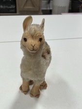 Steiff Mohair Llama 17cm Plush 067774 Germany Button Ear Alpaca Toy