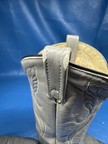 VINTAGE Acme Western Cowboy Boots Women Size 9 M Grey Leather Pull On USA - Picture 9 of 9