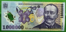 ROMANIA 1,000,000 / 1 MILLION LEI 2003 P-116 UNC POLYMER BILL CURRENCY