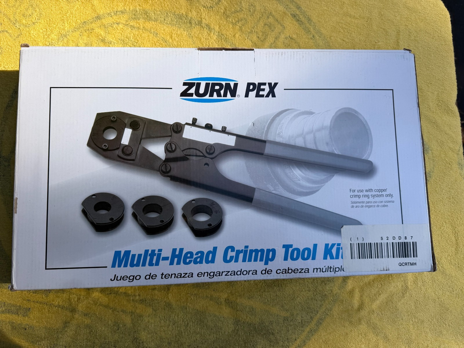 Zurn PEX QCRTMH Multi-Head Crimping Tool Kit w/ Jaws Gauge Wrench (3/8"-3/4"