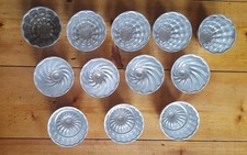 12 Vintage Small Aluminium Swan Jelly/ Blancmange  Moulds 