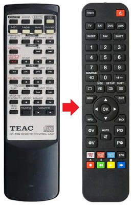 Fernbedienung geeignet für TEAC TEAK CR-H100