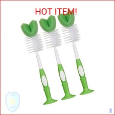 Amazon Brand - Mama Bear Baby Bottle Brush with Nipple Cleaner and Suction Cup S
