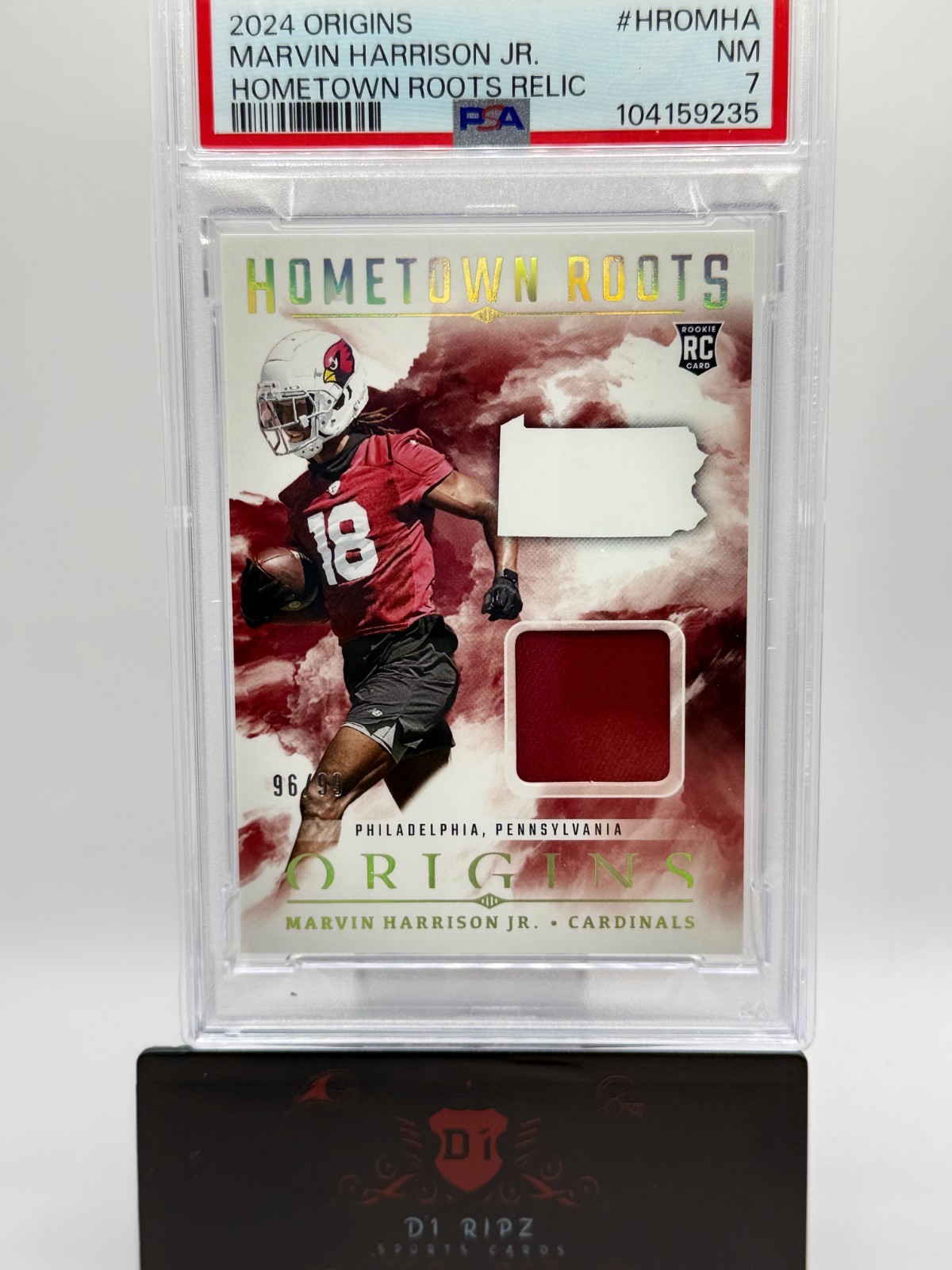 2024 Panini Origins Hometown Roots /99 Marvin Harrison Jr. (RC) #HRO-MHJ PSA7 view 1