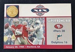 Danbury Mint NFL Super Bowl 19 XIX Flip Coin 49ers vs Dolphins