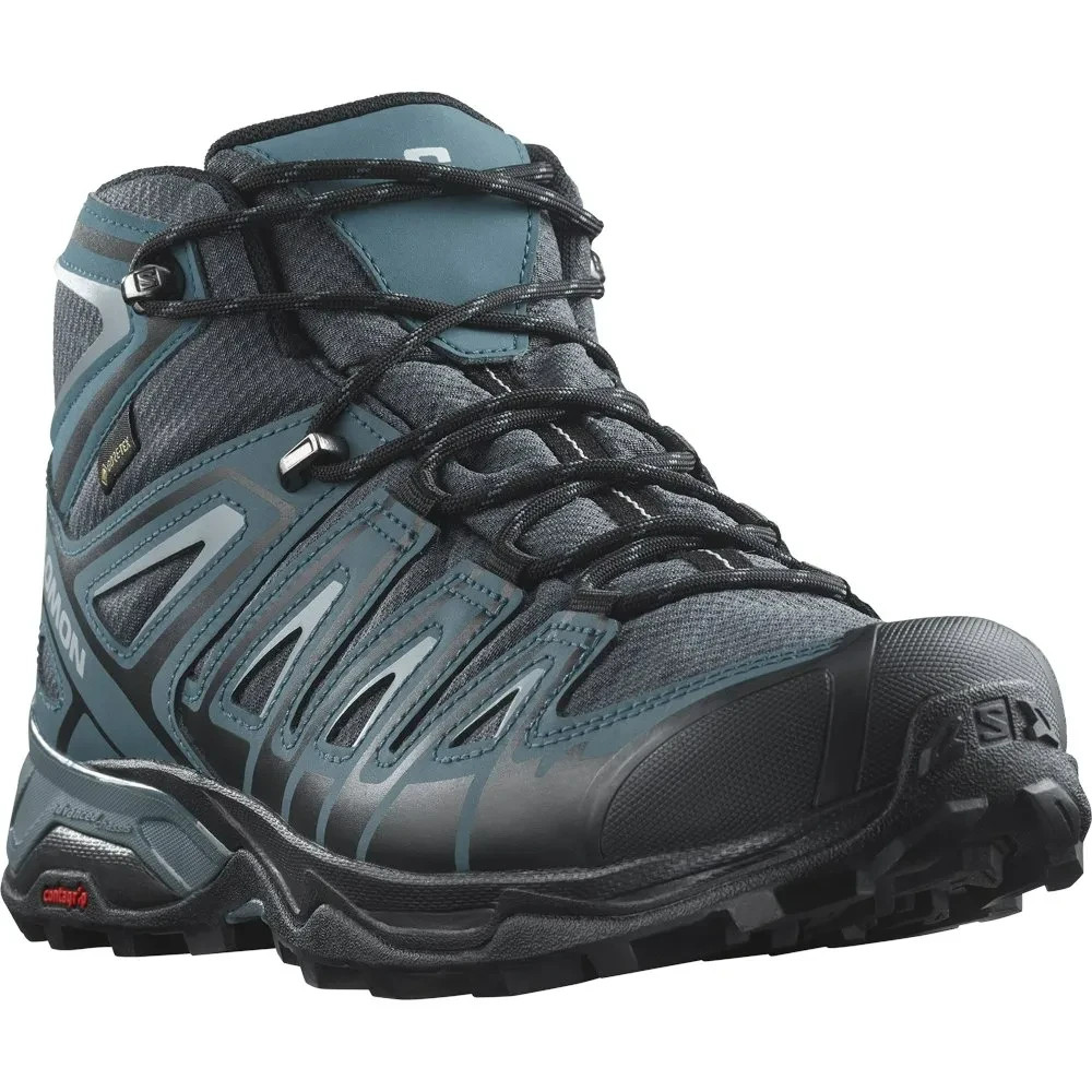 Scarpe scarponi da trekking SALOMON da uomo grigie e blu X Ultra Pioneer Mid Gore Tex UK 10 5