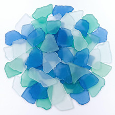 Tumbled Sea Glass for Crafts - 10 OZ Flat Frosted Seaglass Pieces Crushed for DI