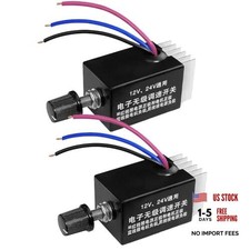 2Packs DC 12V 24V Motor Speed Control Switch Car Truck Fan Heater Control