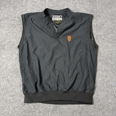 Zero Restriction Vest Mens Medium Black Golf Windbreaker Snap Pullover Logo