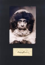 ARCTIC EXPLORER Robert Peary autograph, signed clipping & mounted