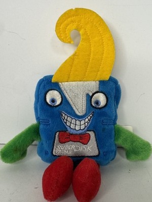 Vintage Imation Plush Mascot 8  Super Disk Dude Advertising Promo Toy Bean Bag