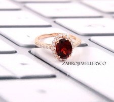 Garnet Ring, 925 Sterling Silver, Valentine Gift Ring, Engagement Ring