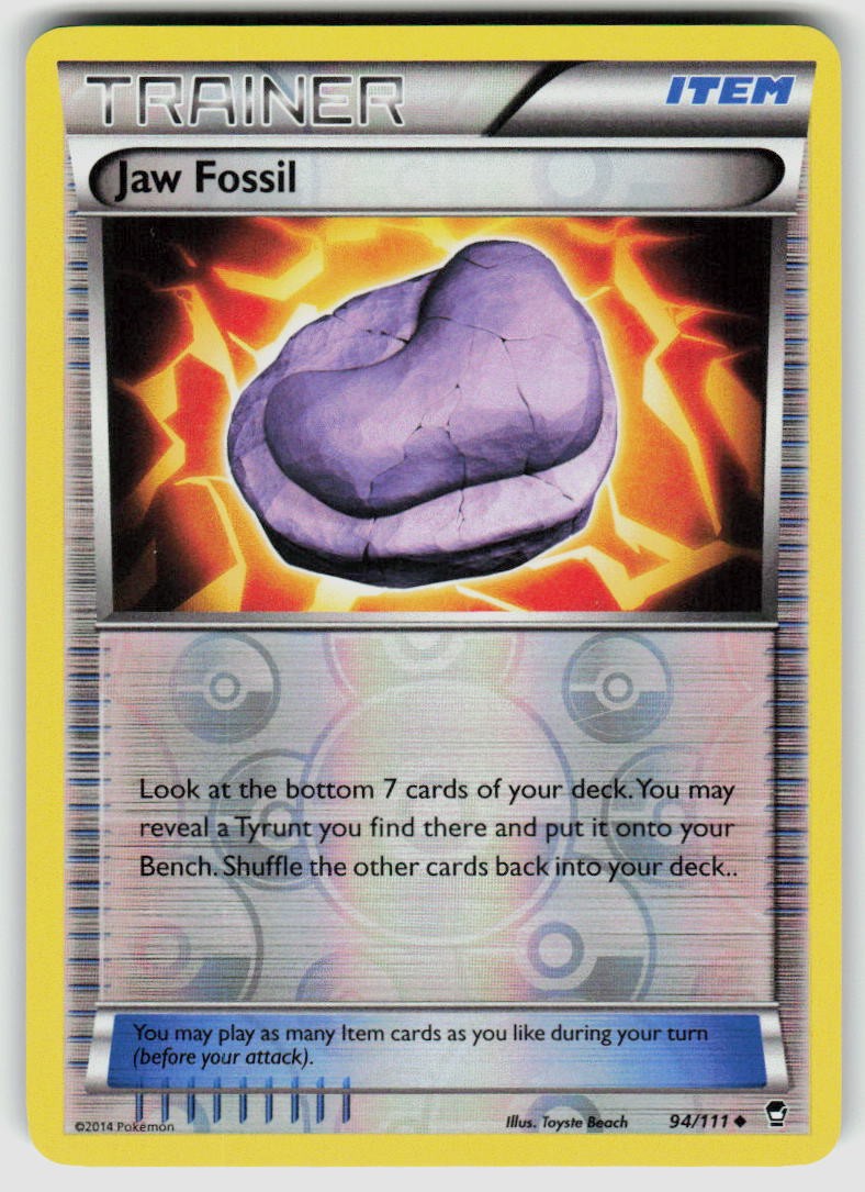 JAW FOSSIL 94/111 FURIOUS FISTS UNCOMMON REVERSE HOLO POKEMON