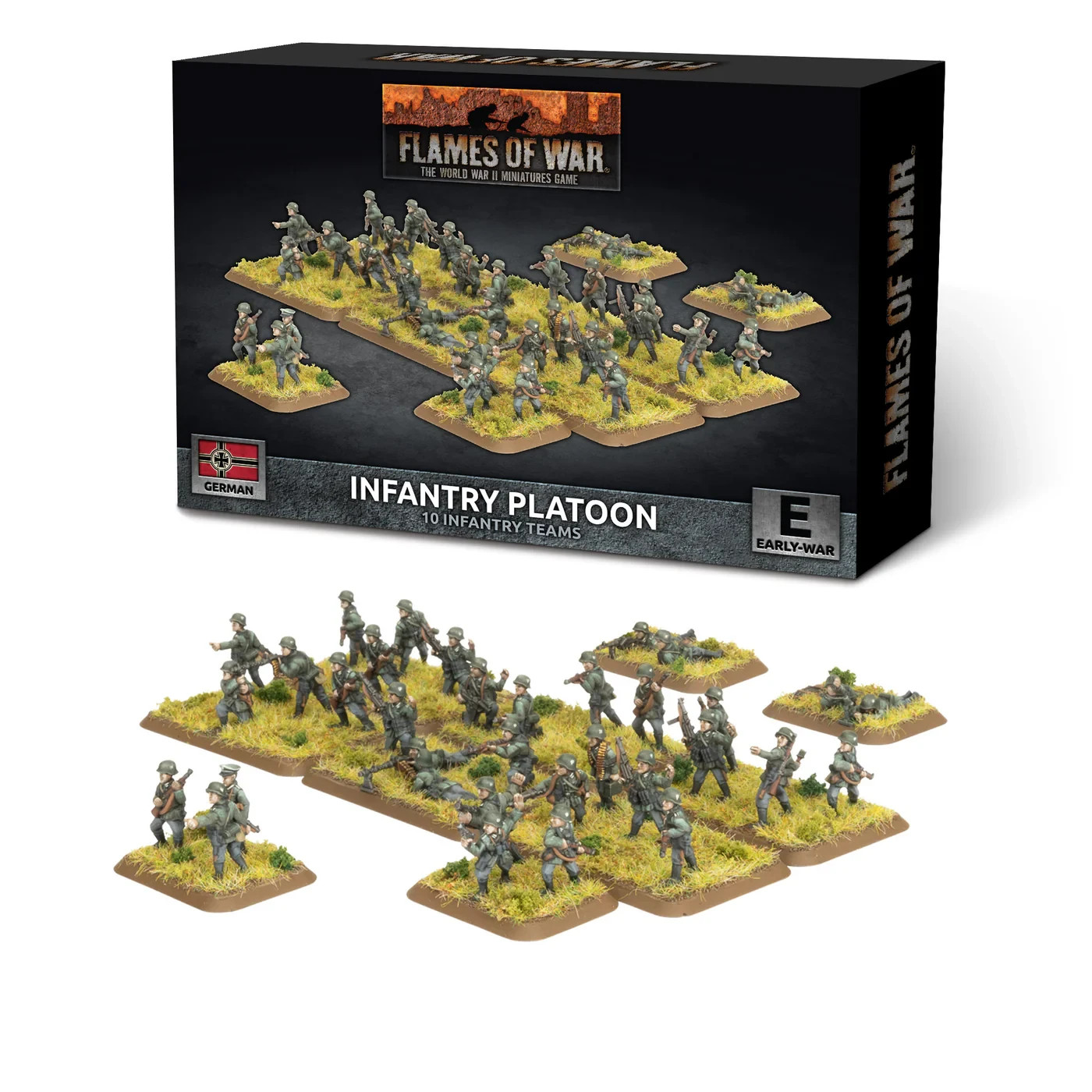 German Infantry Platoon - Early War - Flames of War - Brand New