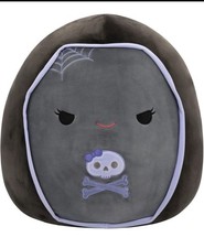 reduced Squishmallows 16  Julianne Grey and Purple Coffin Halloween Plush NEW