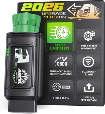 ANCEL HD200 Heavy Duty Truck Scanner Speed Limit Reset for Cummins Caterpillar