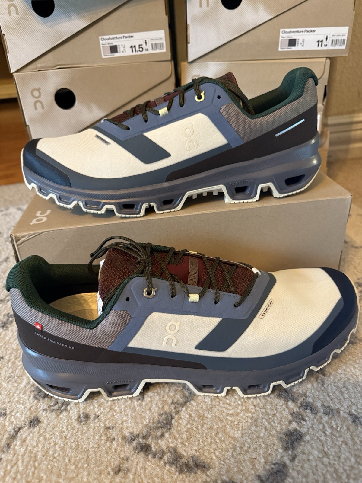 On Packer Shoes x Cloudventure Waterproof Pearl Stone Running Hiking Walking Gym