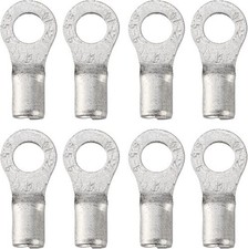 50 Pieces 10 Stud Ring Terminal O Type Wire Lugs Battery Cable Connector AWG12