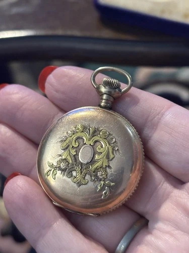 Antique 1905 Waltham Ladies Pocket Watch Original Box Engagement Clipping