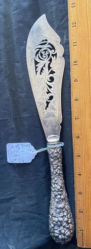 Stieff Rose Sterling Silver Fish Knife - 10 1/2" - w/Monogram