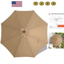 Stylish 9 ft Khaki Patio Umbrella Canopy - Perfect for Summer Relaxation