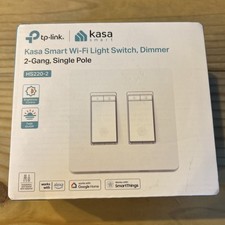 Kasa Smart Dimmer Switch 2-Gang HS220-2, Single Pole, Needs Neutral White