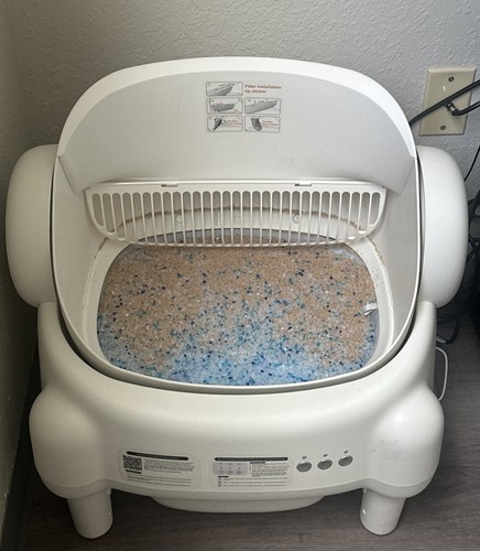 Automatic Self-Cleaning Cat Litter Box White Odor Control